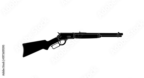 Black silhouette of a rifle gun.