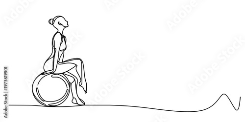 Seated Human Figure Line Art, Minimalist tattoo-style partial outline of a seated human figure