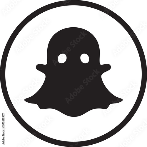 Snapchat logo, social media icon, ghost symbol, vector graphic