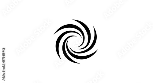 Black swirl spiral graphic symbol icon.