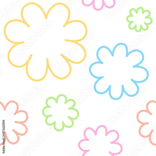 Colorful Flower Seamless Pattern, Background
