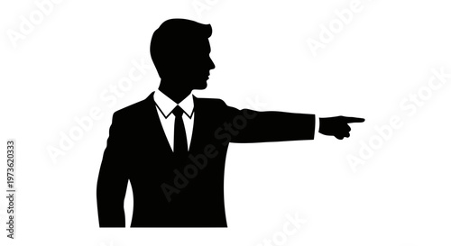 Businessman pointing to the side.