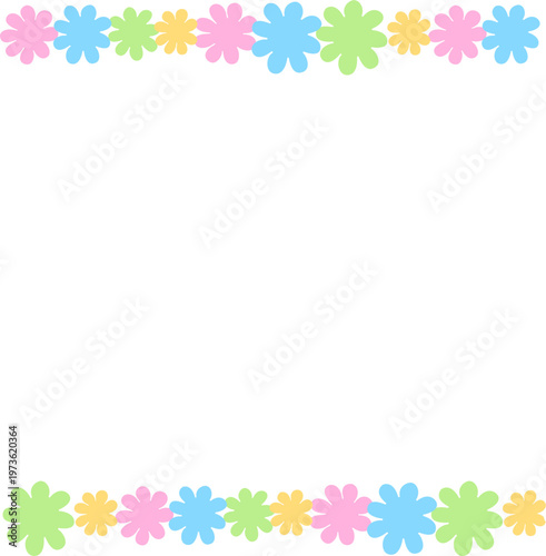 Colorful Flower Square Frame Border