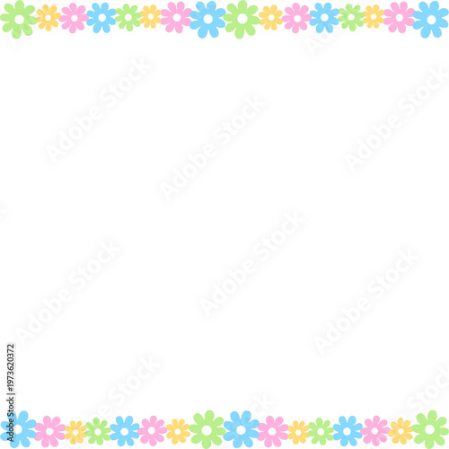 Colorful Flower Square Frame Border