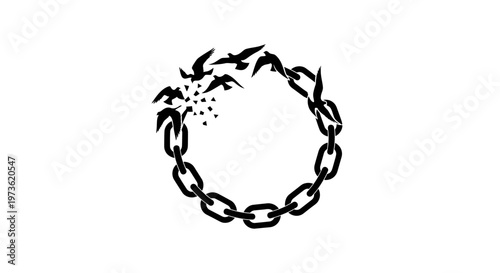 Chain Breaking Free Circle Symbol.