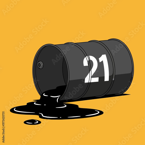 oil barrel oil spill crude oil leaking illustrating environmental pollution and industrial accident ideal for energy crisis themes.