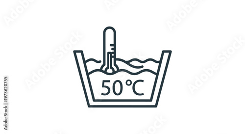 laundry care symbol indicating washing temperature of 50 degrees celsius crucial for proper textile care and clothing maintenance