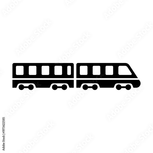 Two Connected Train Cars Side View.