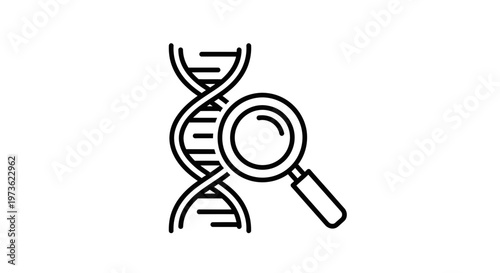 DNA helix under magnifying glass, genetic research, science, biotechnology, medical discovery