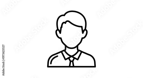 user avatar male icon a professional profile picture outline for a business mans account or identification