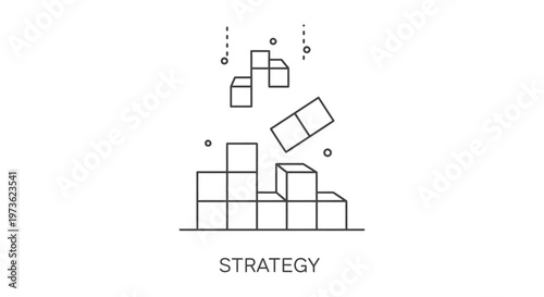 abstract falling tetris blocks illustrating strategic problem solving and effective business planning a dynamic concept