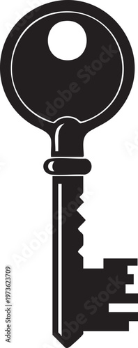 Black key icon, vector key symbol, key graphic, lock key