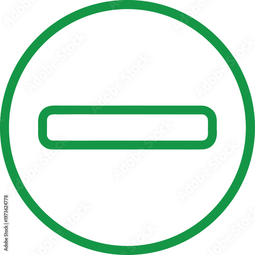 Green Minimal Minus Symbol Inside Circle