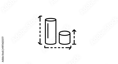 Cylinders with Dimensions, Height and Width, Measurement, Size Comparison