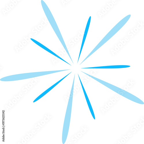 Thin Blue Ray Burst Graphic