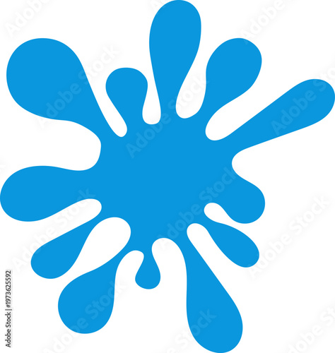 Round Blue Splat Burst Graphic
