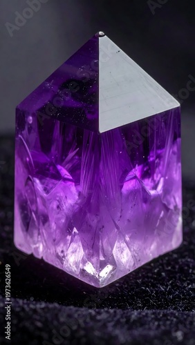 Large Purple Amethyst Gemstone Crystal.