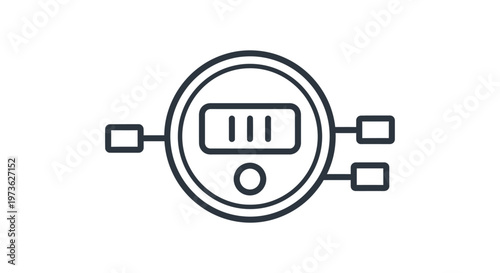 smart meter icon showing data connections perfect for illustrating internet of things energy management and system monitoring.