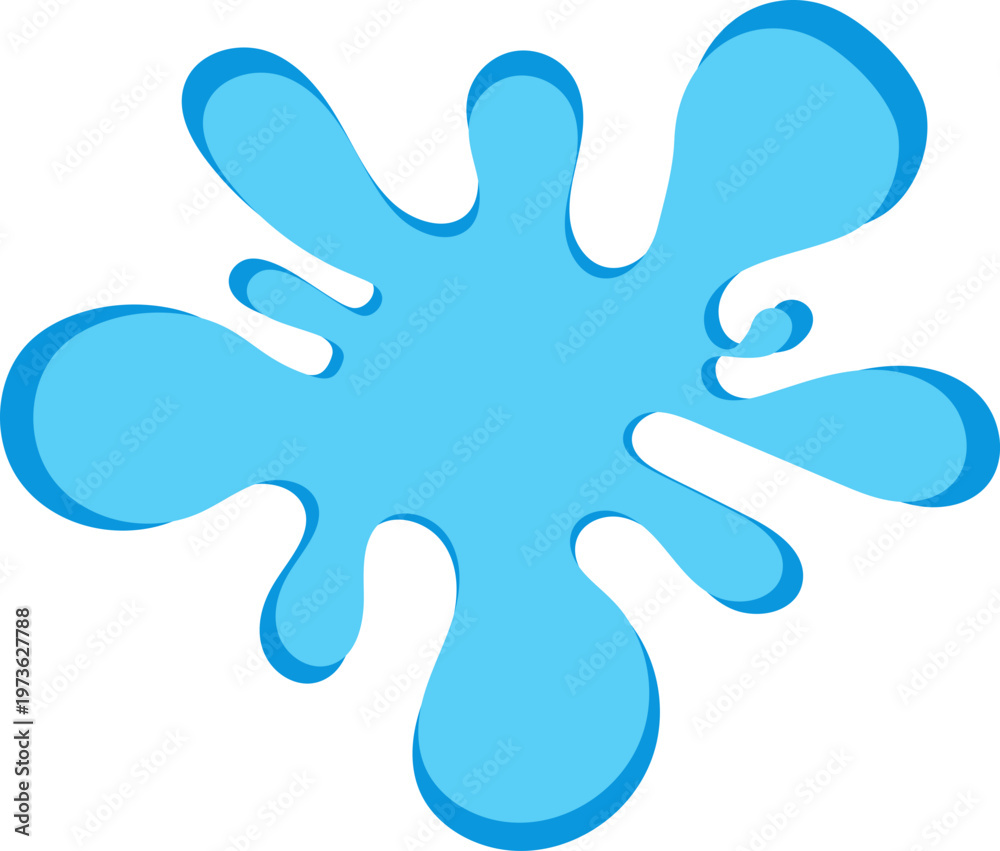 Obraz premium Blue Fluid Splash Mark Isolated Graphic