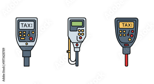 taxi meter Line art vector modern abstract