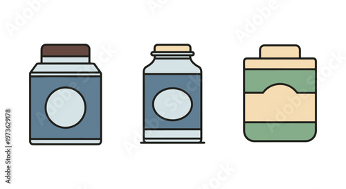 Tea Canister Line art vector minimal shapes