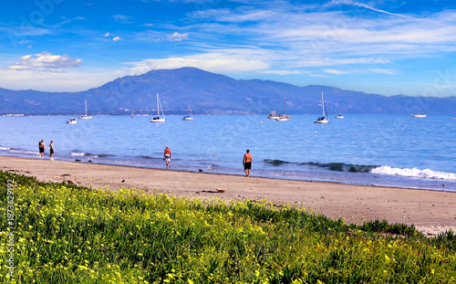 Public beach at Santa Barbara, California