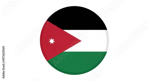 Free Download Jordan flag circular button isolated on transparent background - GFXLoad