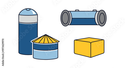Storage Tank Line art vector clean abstract shapes