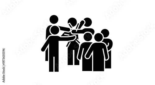 Group of People Standing Together United.