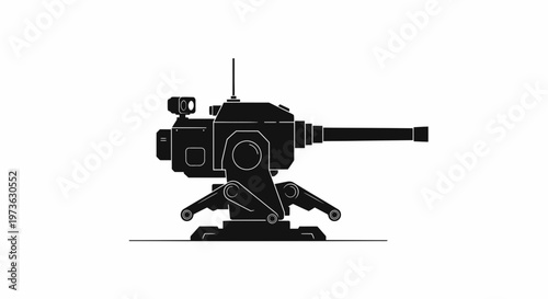Large machine gun on a mount.