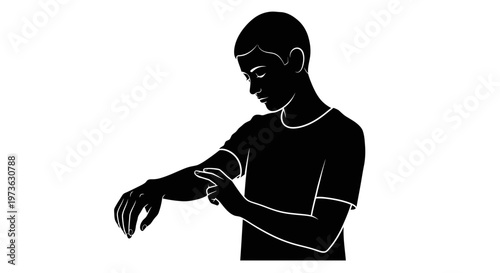 Man applying cream to his arm.