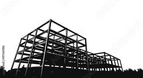 building structure construction skeleton and architecture framework of an unfinished building symbolizing urban development.