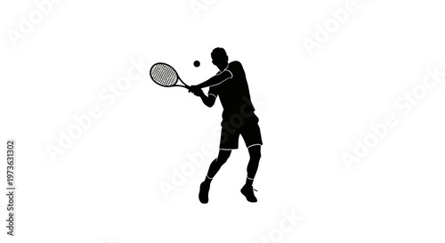 Man playing tennis with racket 1.