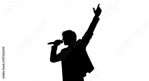 Man singing into a microphone.