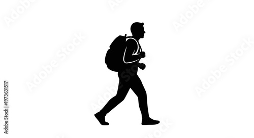 Man walking with backpack on 1.