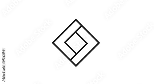 Minimalist geometric diamond shape logo design.