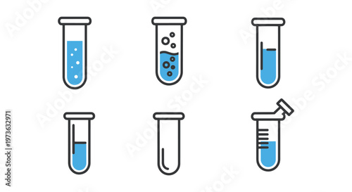 Test Tube Line art vector set simple abstract illustration