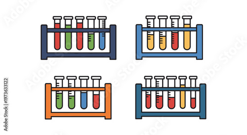 Test Tube Rack Line art vector clean minimal abstract