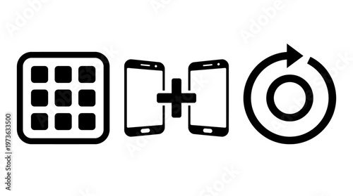 Communication Vectors with Refresh Icon