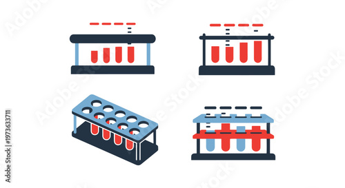 Test Tube Rack Line art vector minimal abstract clean shapes