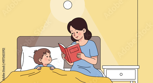 Woman reading to a child.