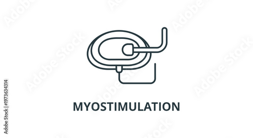 myostimulation ems device icon illustrating electrical muscle stimulation therapy ideal for fitness and rehabilitation.