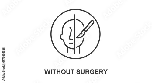 non surgical aesthetic procedure icon illustrating facial cosmetic treatment alternatives without invasive surgery for beauty