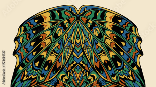 Vibrant Butterfly Wing Pattern Illustration