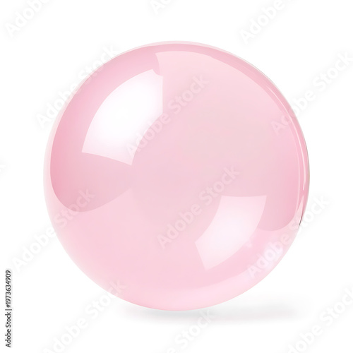 ultra realistic shiny pink bubble, glossy transparent surface
