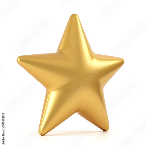 3D golden star, shiny metallic gold surface, realistic reflections..