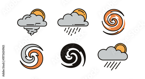 Storm Spiral Line art vector minimal simple abstract