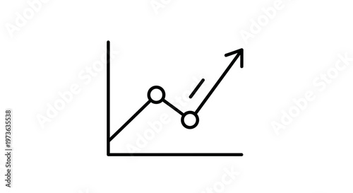 Business Growth Chart Icon with Upward Arrow, Representing Success and Progress