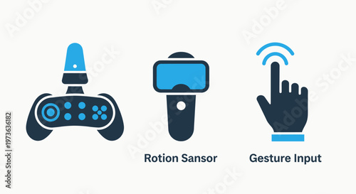 Icons for game controller, rotation sensor, and gesture input