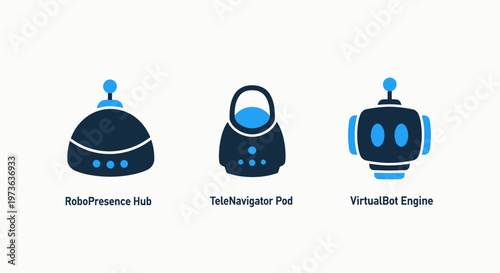Collection of diverse robot and bot icons for automation and AI